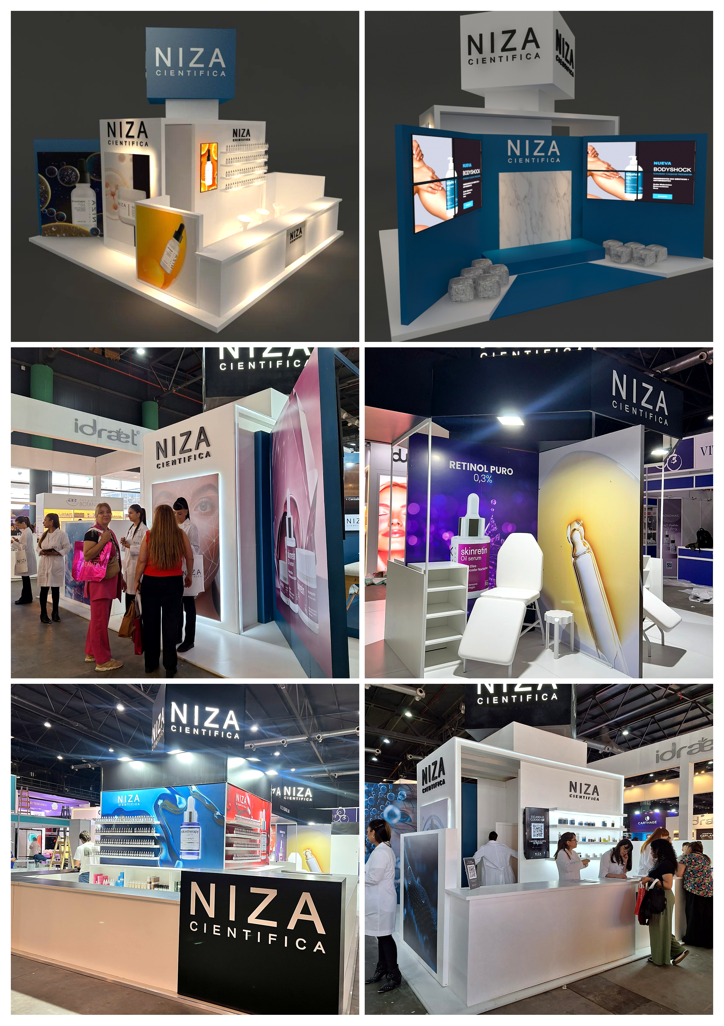 Collage del stand de Niza Científica producido y montado por MC Servicios